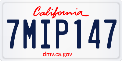 CA license plate 7MIP147