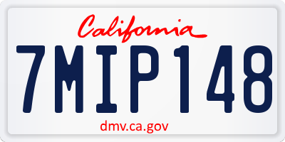 CA license plate 7MIP148