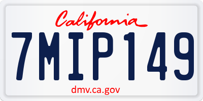 CA license plate 7MIP149