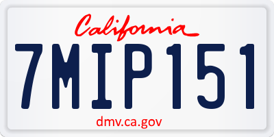 CA license plate 7MIP151