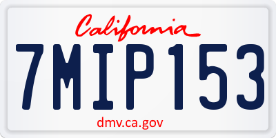 CA license plate 7MIP153