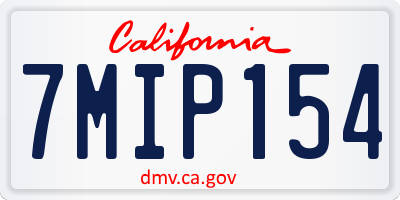CA license plate 7MIP154