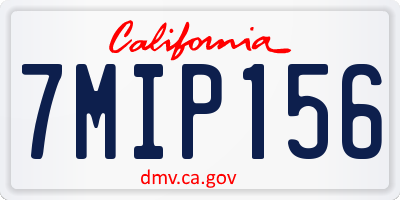 CA license plate 7MIP156
