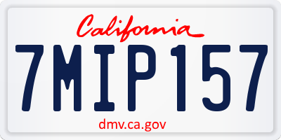 CA license plate 7MIP157