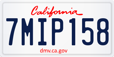 CA license plate 7MIP158