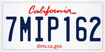 CA license plate 7MIP162