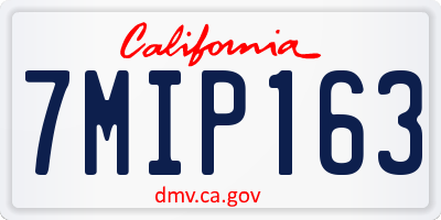 CA license plate 7MIP163