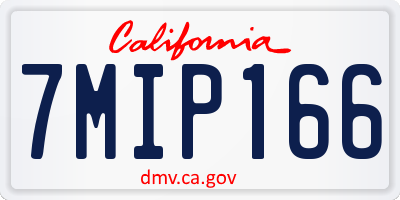 CA license plate 7MIP166