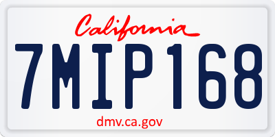 CA license plate 7MIP168