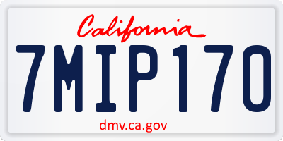 CA license plate 7MIP170