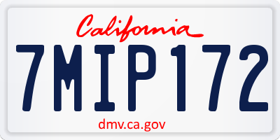 CA license plate 7MIP172