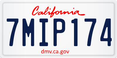 CA license plate 7MIP174