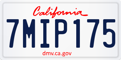 CA license plate 7MIP175
