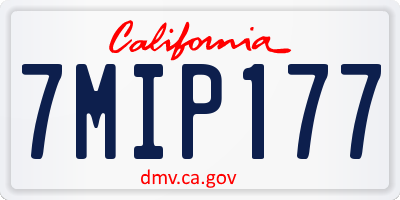 CA license plate 7MIP177