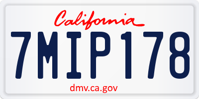 CA license plate 7MIP178