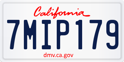 CA license plate 7MIP179