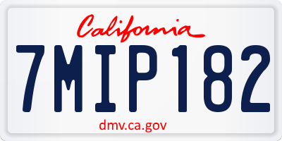 CA license plate 7MIP182