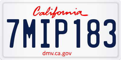 CA license plate 7MIP183