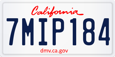 CA license plate 7MIP184