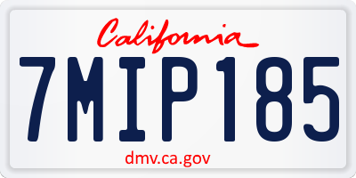 CA license plate 7MIP185