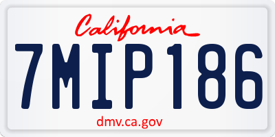 CA license plate 7MIP186