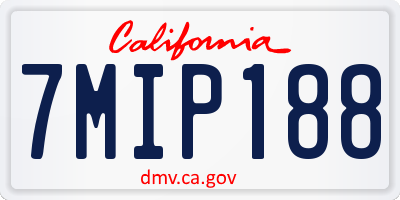 CA license plate 7MIP188