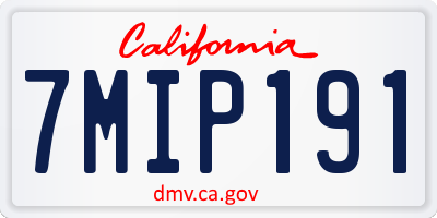 CA license plate 7MIP191