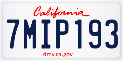 CA license plate 7MIP193