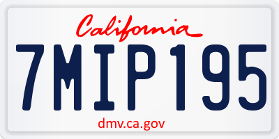 CA license plate 7MIP195