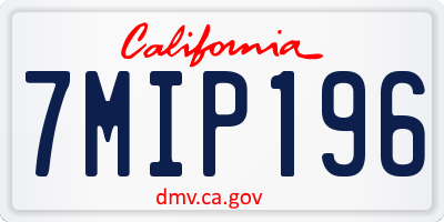 CA license plate 7MIP196