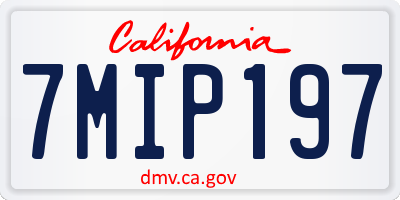 CA license plate 7MIP197