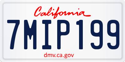 CA license plate 7MIP199