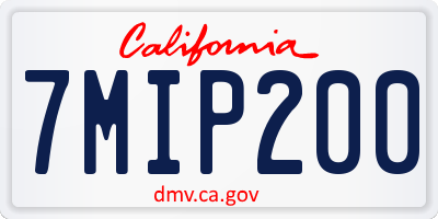 CA license plate 7MIP200