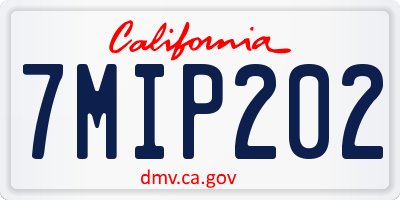 CA license plate 7MIP202