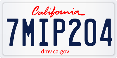 CA license plate 7MIP204