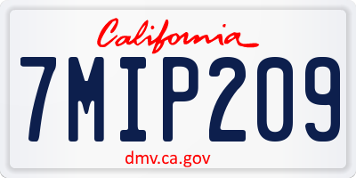 CA license plate 7MIP209