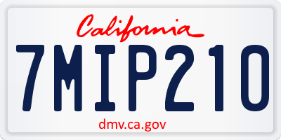 CA license plate 7MIP210