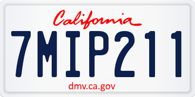 CA license plate 7MIP211