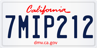 CA license plate 7MIP212