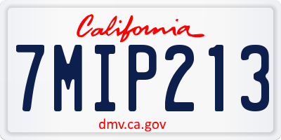 CA license plate 7MIP213