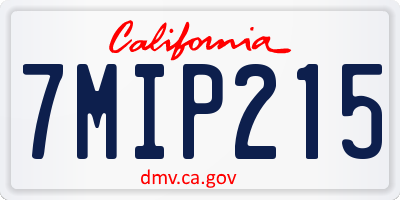 CA license plate 7MIP215