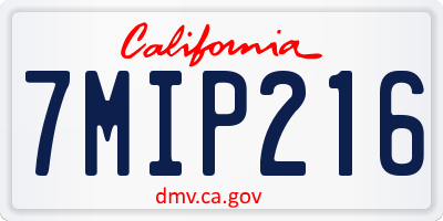CA license plate 7MIP216