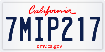 CA license plate 7MIP217