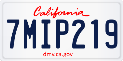 CA license plate 7MIP219