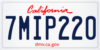 CA license plate 7MIP220