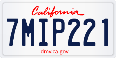 CA license plate 7MIP221