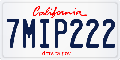 CA license plate 7MIP222