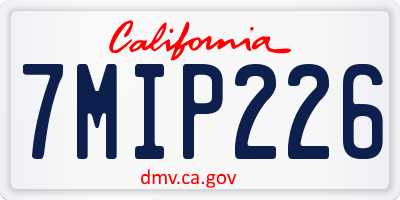 CA license plate 7MIP226