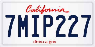 CA license plate 7MIP227