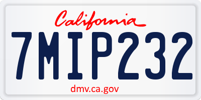 CA license plate 7MIP232
